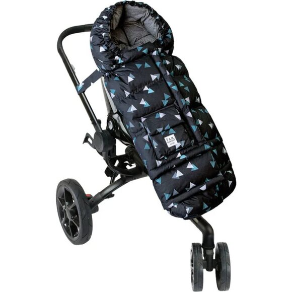 7AM Enfant Stroller Footmuff Blanket 212 Evolution, Aqua Triangles, Cotton - Picture 7 of 7